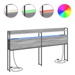 vidaXL Tête de lit de rangement Sonoma gris 200 cm Bois d'ingénierie
