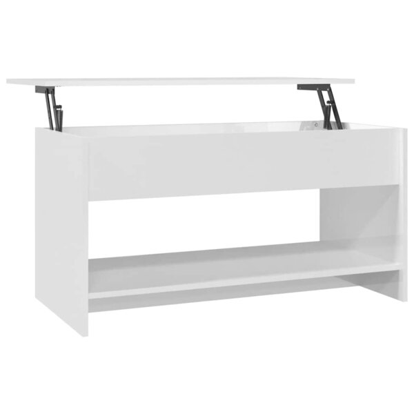 vidaXL Table basse blanc brillant 102x50x52 5 cm bois d'ingénierie