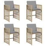 vidaXL Chaises de jardin avec coussins lot de 4 mélange beige