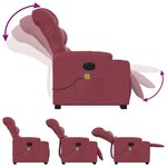 vidaXL Fauteuil inclinable de massage électrique Rouge bordeaux Tissu