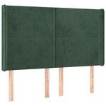 vidaXL Tête de lit à LED Vert foncé 147x16x118/128 cm Velours