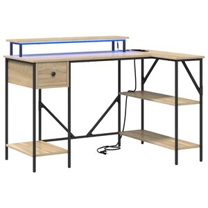 vidaXL Bureau Chêne Sonoma 120 x 79 x 86 5 cm Bois d'ingénierie