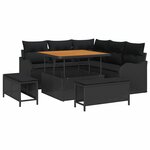 vidaXL Ensemble de canapé de jardin avec coussin 8 Pièces Noir