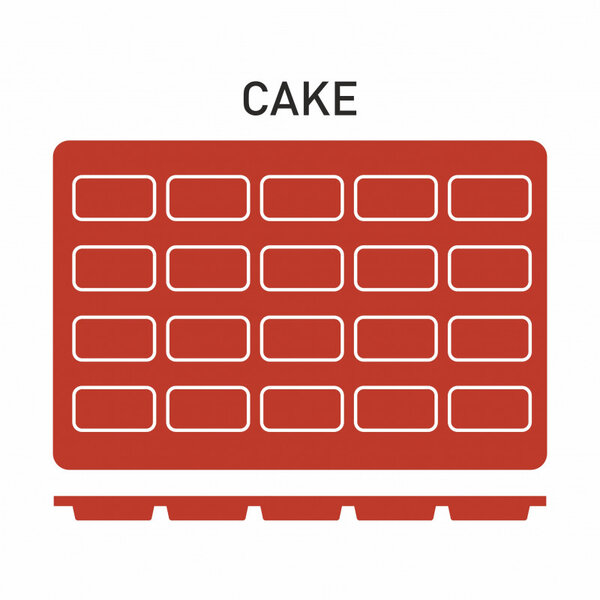 Moule silicone 20 cakes 49x26 mm - pujadas -  - silicone300 180x11mm