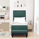 vidaXL Lit à Ressorts avec Matelas & Banc Vert Foncé 80x200 cm Velours