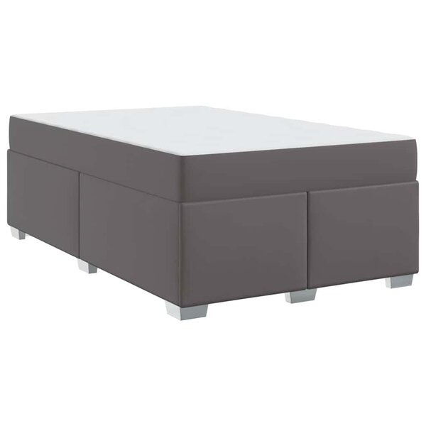 vidaXL Cadre de lit avec matelas Gris 120 x 190 cm tissu
