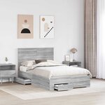 vidaXL Cadre de lit Gris Sonoma 120 x 200 cm Bois d'ingénierie