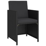 vidaXL Mobilier à dîner de jardin 6Pièces et coussins Résine tressée Noir
