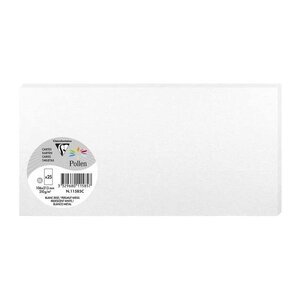 Pack de 25 Cartes Simples 210g 106x213 blanc irisé Clairefontaine