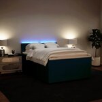 vidaXL Sommier à lattes de lit et matelas bleu 140x200 cm velours