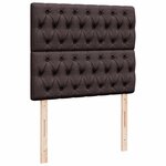 vidaXL Sommier à lattes de lit et matelas marron foncé 120x190cm tissu