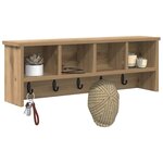 vidaXL Porte-manteau mural chêne artisanal 75 x 16 x 26 cm