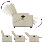 vidaXL Fauteuil inclinable de massage Crème Similicuir
