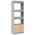 vidaXL Buffet haut 63x33x180 cm gris béton bois d'ingénierie