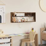 vidaXL Étagère à magazines avec étagère Chêne fumé 80 x 12 x 30 cm