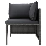 vidaXL Salon de jardin 5 Pièces avec coussins Résine tressée Gris