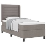vidaXL Lit à ressorts avec matelas Taupe 90 x 190 cm tissu