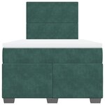 vidaXL Sommier à lattes de lit et matelas Vert foncé 120x200cm Velours