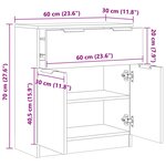 vidaXL Buffet chêne artisanal 60x30x70 cm bois d'ingénierie