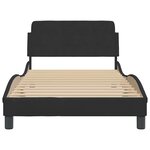 vidaXL Cadre de lit Dover noir 100x200 cm velours