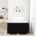 vidaXL Cadre de lit avec matelas Noir 120 x 190 cm tissu
