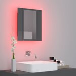 vidaXL Armoire à miroir de bain à LED Gris brillant Acrylique