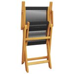 vidaXL Chaises de jardin pliantes lot de 6 noir bois d'acacia massif