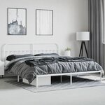 vidaXL Cadre de lit métal avec tête de lit blanc 200x200 cm