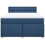 vidaXL Sommier à lattes de lit avec matelas Bleu 140x200 cm Tissu