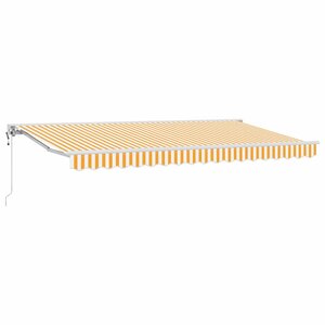 vidaXL Auvent Rétractable Jaune et blanc 400x200 cm tissu