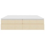 vidaXL Lit avec rangement et matelas Crème 200 x 200 cm Polyester