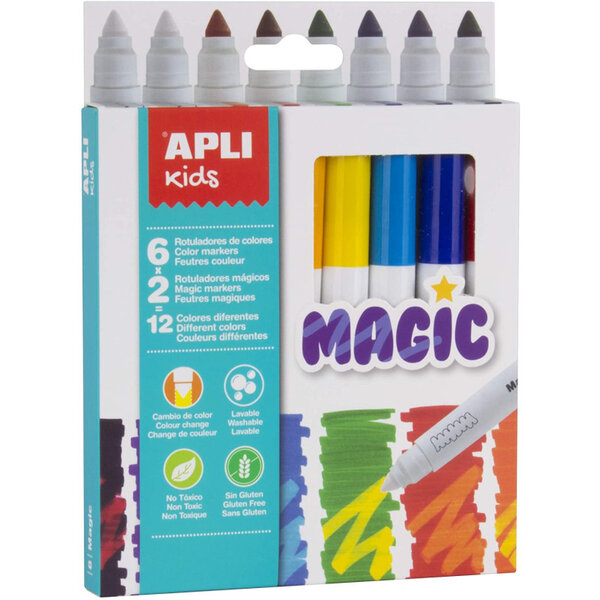 8 Feutres de couleur - Assortiment - Magic Apli Kids