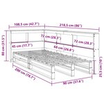 vidaXL Lit bibliothèque sans matelas blanc 90x200cm bois de pin massif