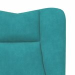 vidaXL Fauteuil relaxant Turquoise 63 x 67 x 94 cm Velours