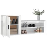 vidaXL Armoire à chaussure Blanc brillant 130x35x54 cm Bois ingénierie