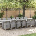 vidaXL Ensemble de salle à manger pour jardin 15 Pièces Gris clair
