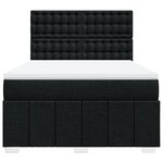 vidaXL Sommier à lattes de lit avec matelas Noir 140x200 cm Tissu