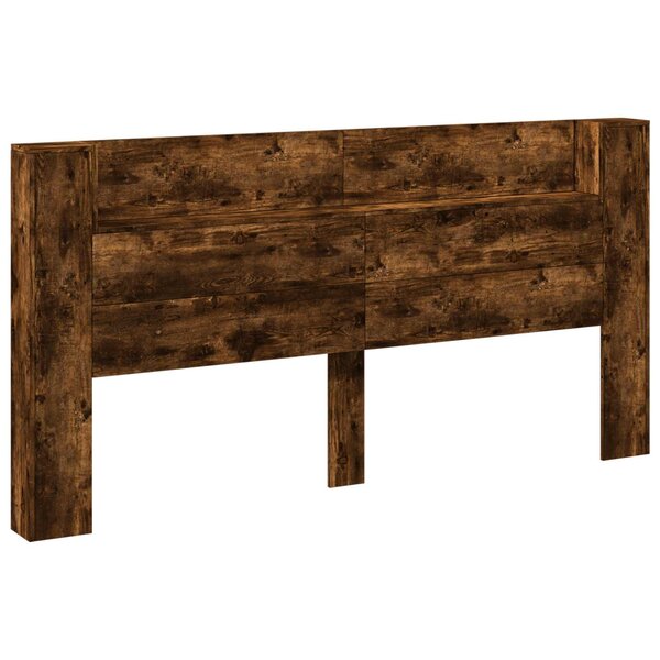 vidaXL Tête de lit Chêne fumé 200 x 16 5 x 103 5 cm Bois d'ingénierie