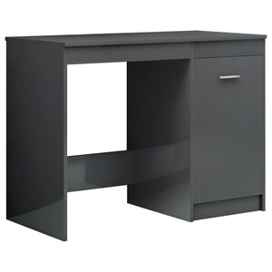 vidaXL Bureau Gris brillant 100x50x76 cm Aggloméré