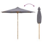 vidaXL Parasol de jardin Ø 270 x 260 cm Bambou Rond Gris foncé