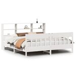 vidaXL Cadre de lit sans matelas blanc 200x200 cm bois massif de pin
