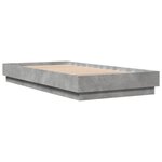 vidaXL Cadre de lit sans matelas avec lumières LED gris béton 75x190cm