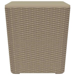 vidaXL Table de jardin avec couvercle amovible marron clair PP