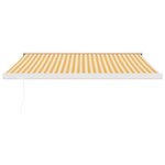 vidaXL Auvent rétractable jaune et blanc 3x2 5 m tissu et aluminium