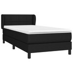 vidaXL Sommier à lattes de lit avec matelas Noir 90x190 cm Tissu