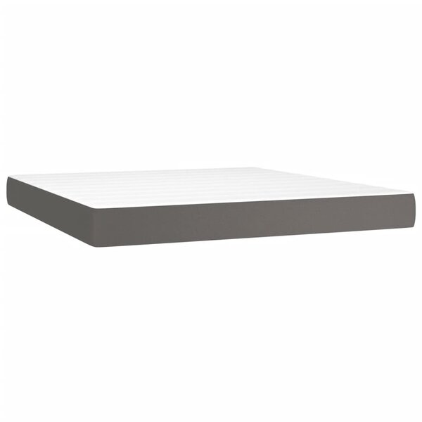 vidaXL Matelas de lit à ressorts ensachés Gris 160x200x20cm Similicuir
