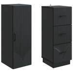 vidaXL Ensemble de Meubles 2 Pièces Noir 33 x 34 5 x 87 cm