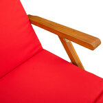 vidaXL Chaise longue inclinable et pliable 3 Pièces Rouge