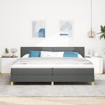 vidaXL Lit avec sommier et matelas gris foncé 200x200 cm en tissu