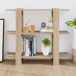 vidaXL Bibliothèque/Séparateur de pièce Chêne Sonoma 100x30x87 cm
